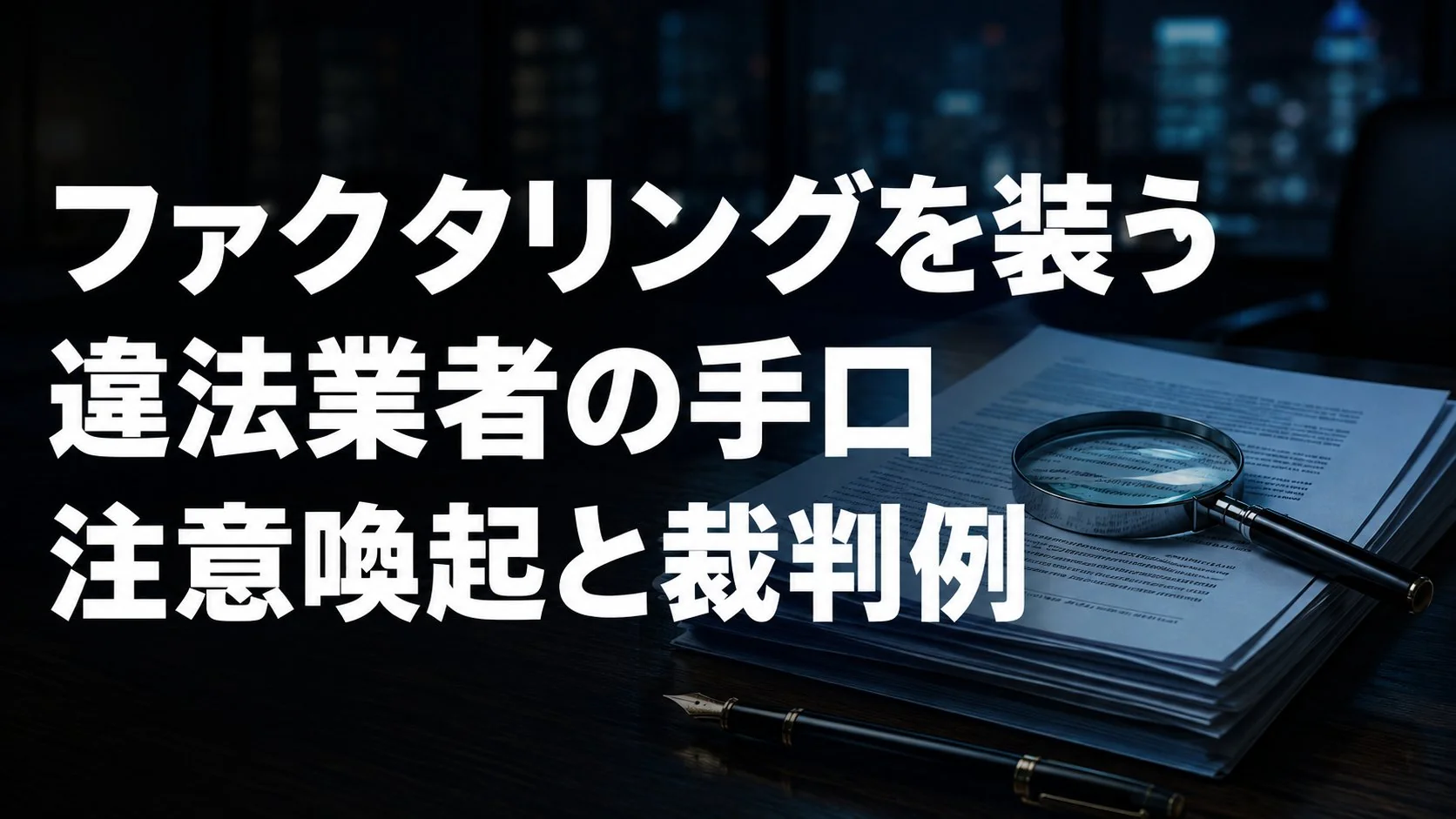 ファクタリングを装った違法業者の手口|金融庁の注意喚起と実際の裁判例