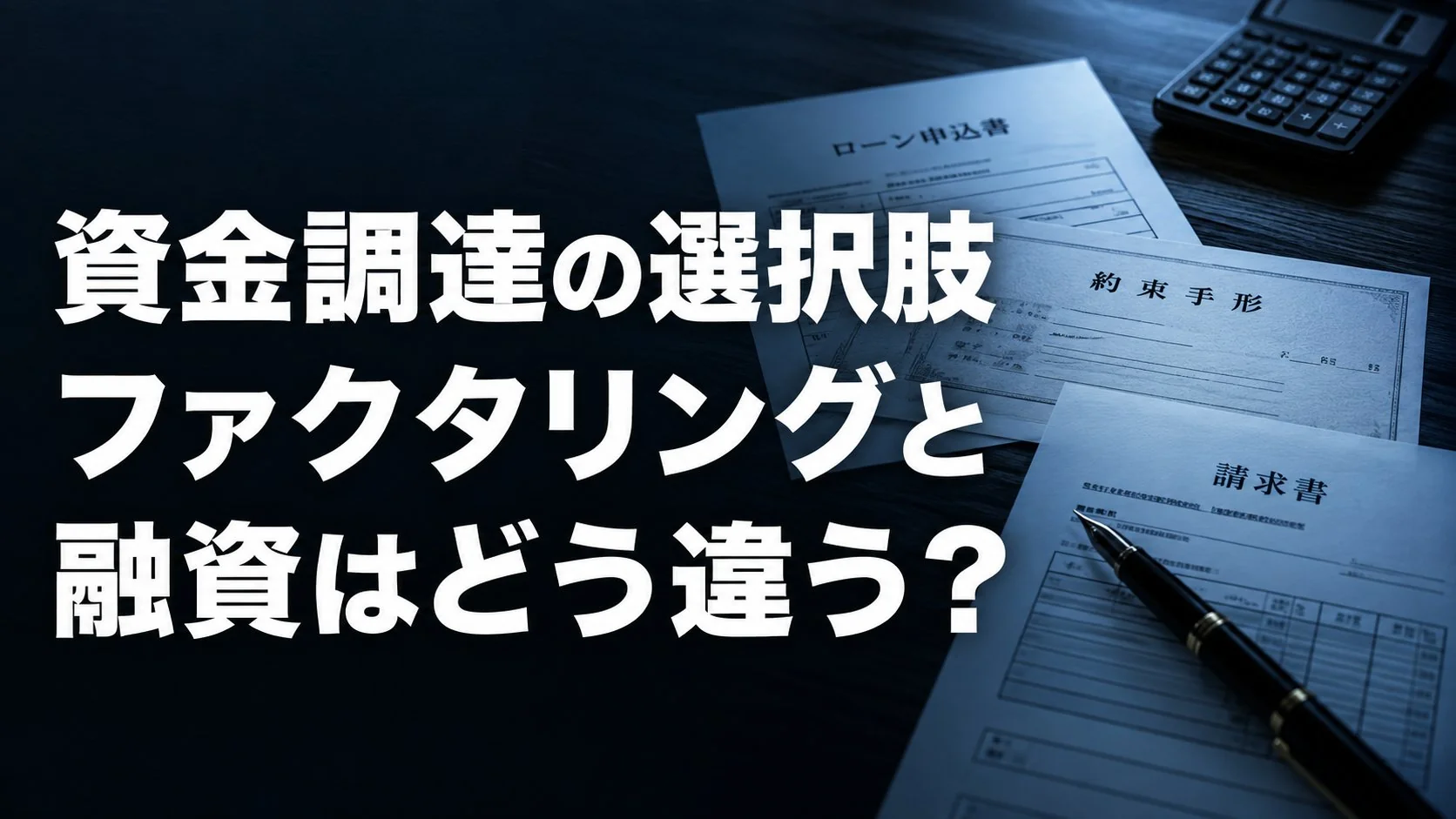 ファクタリングと他の資金調達方法を比較|融資・ビジネスローン・手形割引との違い